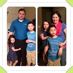 The Brunick Family Lighting it up blue on World Autism Day!