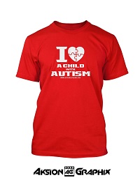 I Love a Child with Autism Red